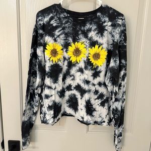 Long Sleeve Sunflower Tie Dye Tshirt
